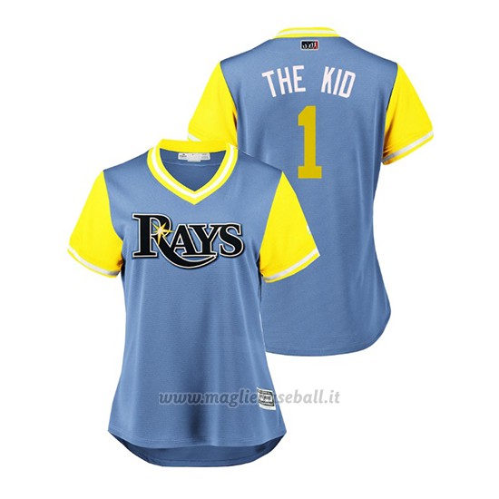 Maglia Baseball Donna Tampa Bay Rays Willy Adames 2018 Llws Players Weekend The Kid Light TOrnto Blue Jays